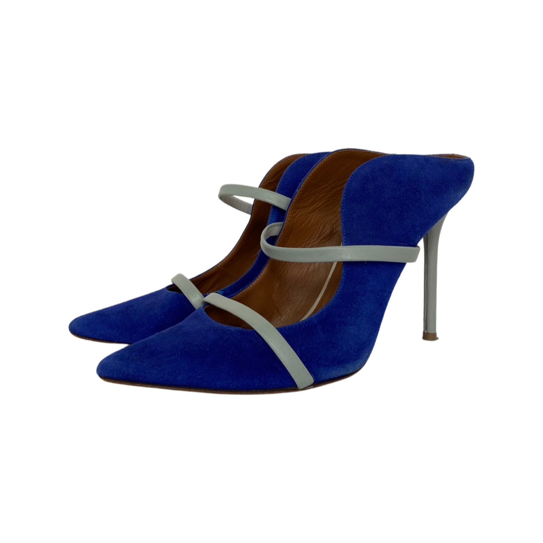 Malone Souliers Blue/Grey Suede Maureen Pointed Toe Mules Size 38