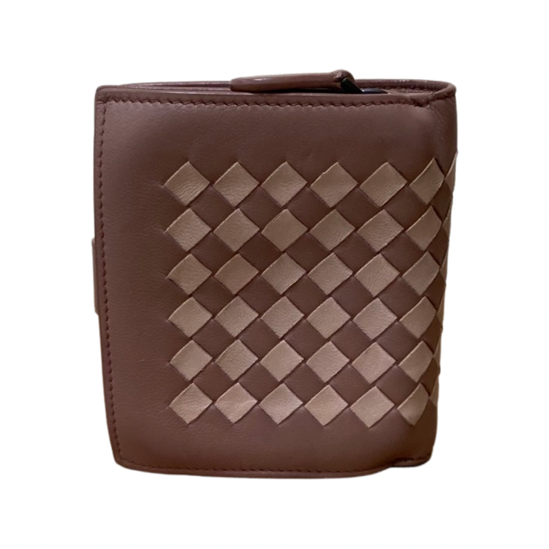 Bottega Veneta Beige Intrecciato Leather French Flap Wallet
