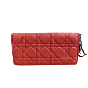 Dior Tricolor Cannage Leather Lady Dior Fold Wallet