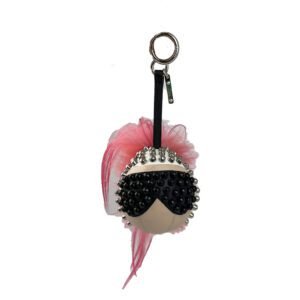 Fendi Azalea Lambskin Goat Fur Studded Punkarlito Bag Charm