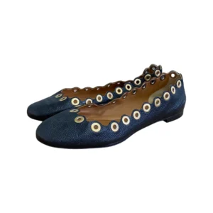 Chloe Black Leather Lauren Ballet Flats Size 36.5