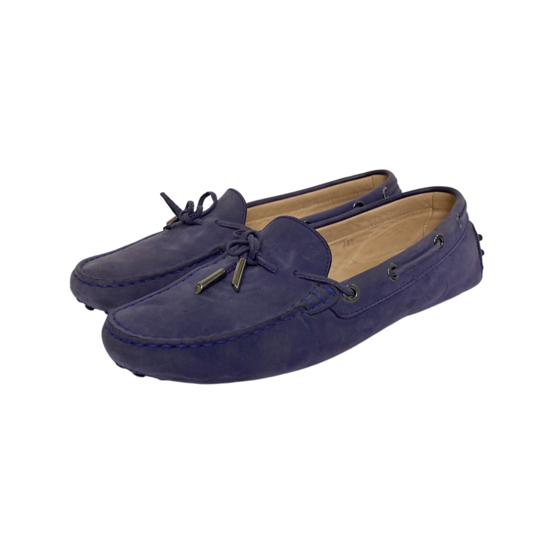 Tod's Purple Suede Leather Laccetto Driver Shoes Size 38.5