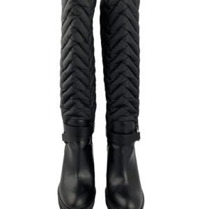 Moncler Black Quilted Down-filled Cernobbio Knee Length Boots Size 38