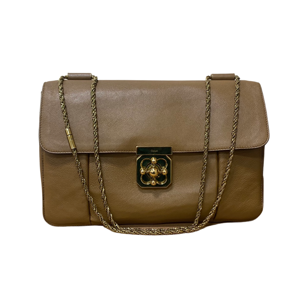 Chloe Camel Brown Leather Large Elsie Shoulder Bag