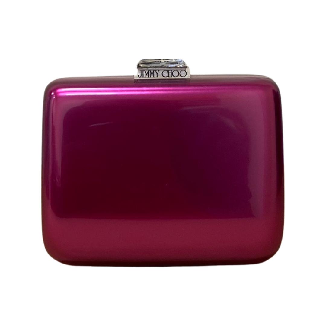 Jimmy Choo Purple Acrylic Crystal Bow Cloud Clutch