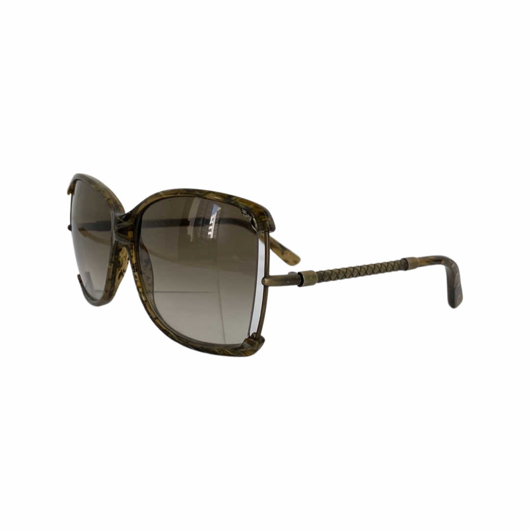 Bottega Veneta BV 132S Copper Intrecciato/Brown Square Sunglasses
