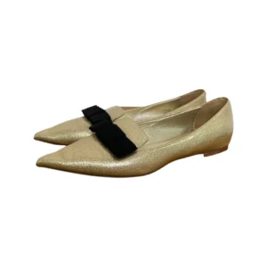 Jimmy Choo Gold Glitter Gala Ballerina Flats Size 39