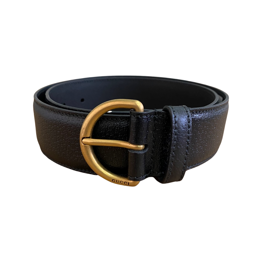 Gucci Black Leather Belt 80 cm