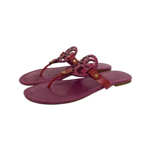 Tory Burch Fuchsia Leather Miller Thong Flat Sandals Size 41.5