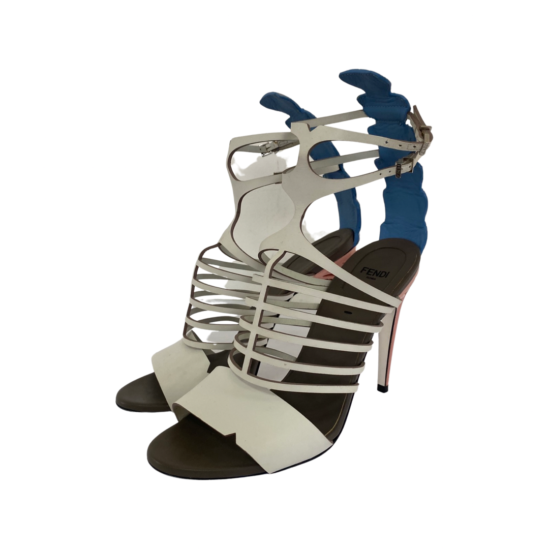 Fendi Tri Color Cage Sandals Size 38