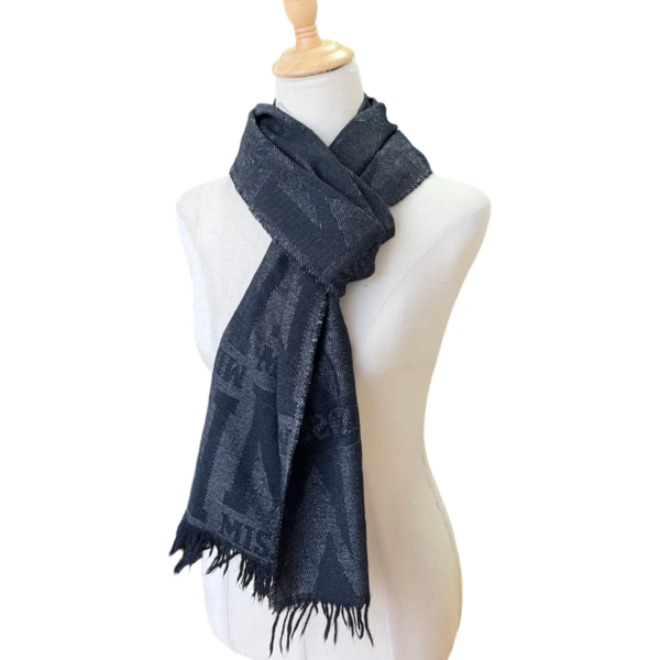 Missoni Black Wool Classic Logo Scarf - Image 3