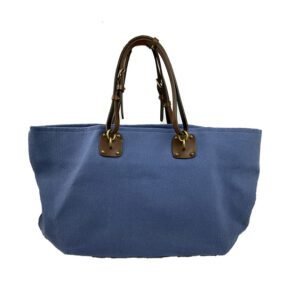 Bottega Veneta Blue Canvas Shopper Tote