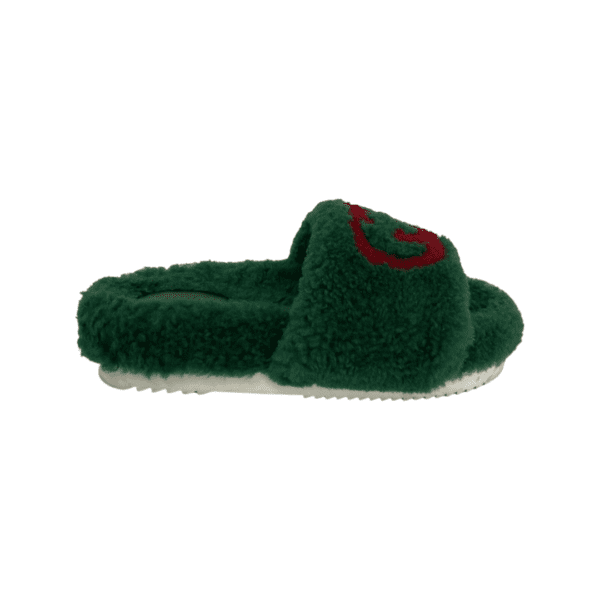 Gucci Green Faux Fur Mule Size 37 - Image 3