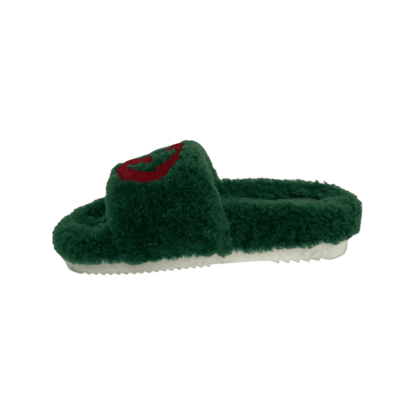 Gucci Green Faux Fur Mule Size 37 - Image 4