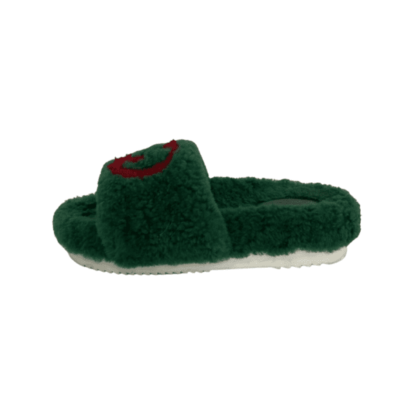 Gucci Green Faux Fur Mule Size 37 - Image 6