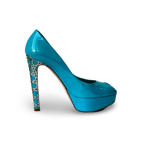 Dior Blue Patent Leather Miss Dior Pumps - Image 4