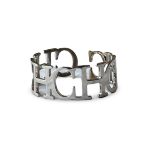 CH Carolina Herrera Silver Tone Between the Line Cuff Bracelet