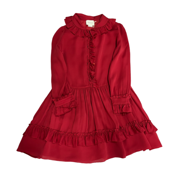 Gucci Red Heart Knit Girl's Dress Size 8