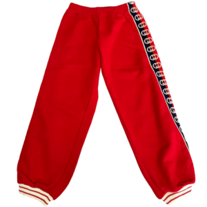 Pre-Loved Gucci Kids' Boys Rosso Jogger Pants with GG Side Trim – Size 6