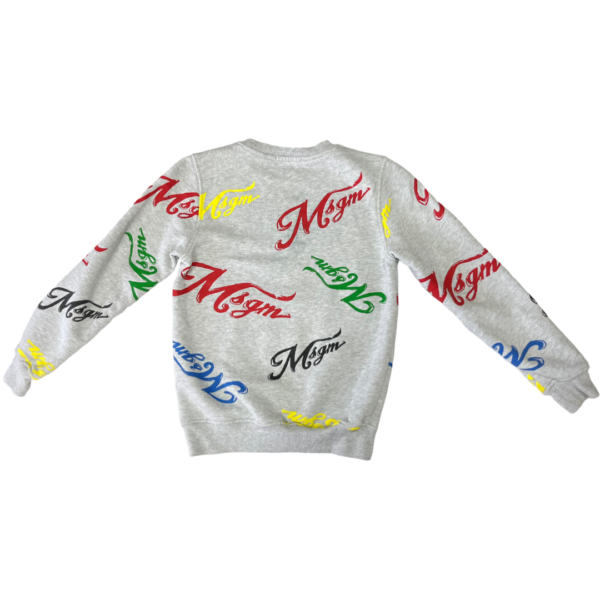 Pre-Loved MSGM Logo-Printed Cotton Sweatshirt – Size 8 - Image 2