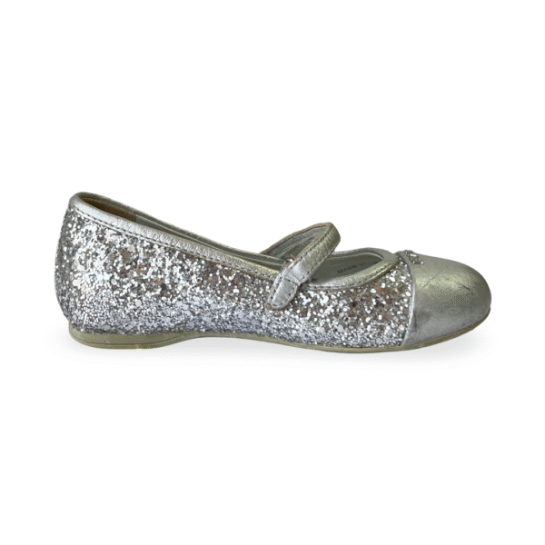 Prada Silver Luna Glitter Princess Shoes Size 25 - Image 6