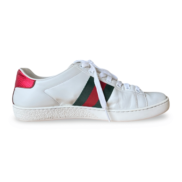 Gucci White Leather Faux Pearl and Spike Embellished Ace Sneakers Size 36 - Image 6