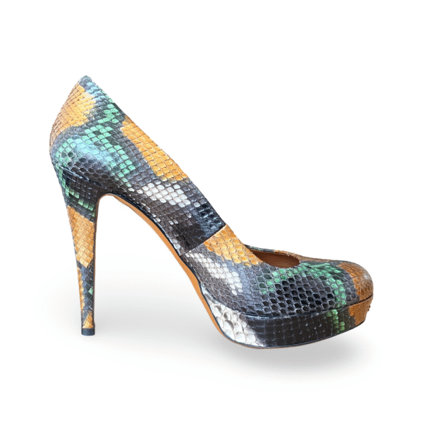 Gucci Multicolor Python Betty Platform Pumps Size 38.5 - Image 6