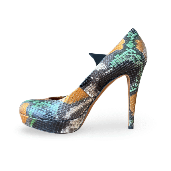 Gucci Multicolor Python Betty Platform Pumps Size 38.5 - Image 5