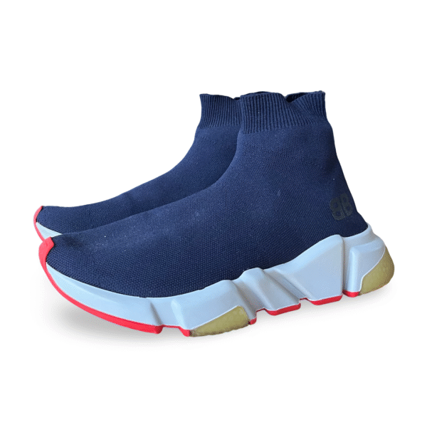 Balenciaga Speed Sneaker – Navy / Grey / Red, Size 38