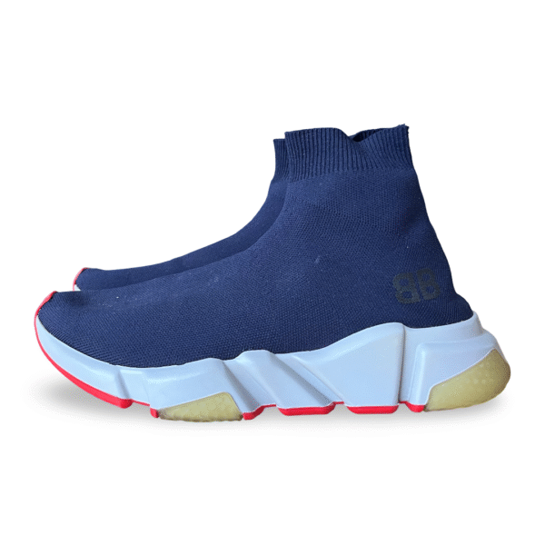 Balenciaga Speed Sneaker – Navy / Grey / Red, Size 38 - Image 2