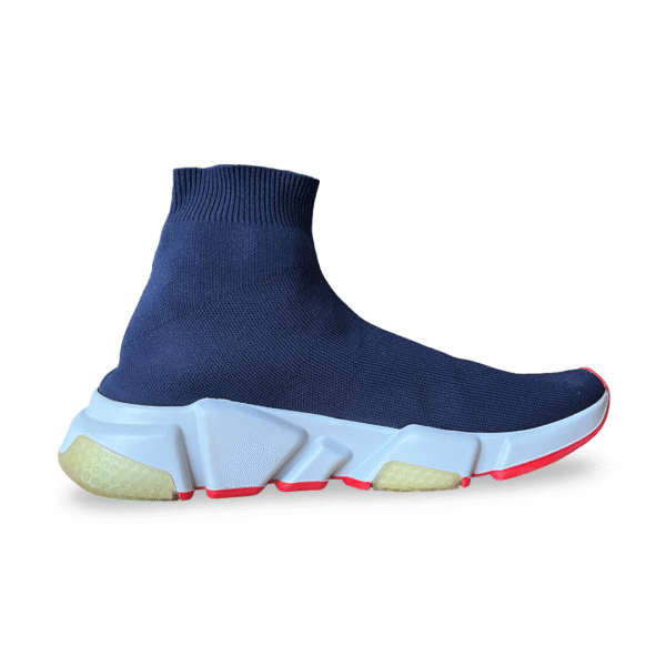 Balenciaga Speed Sneaker – Navy / Grey / Red, Size 38 - Image 5