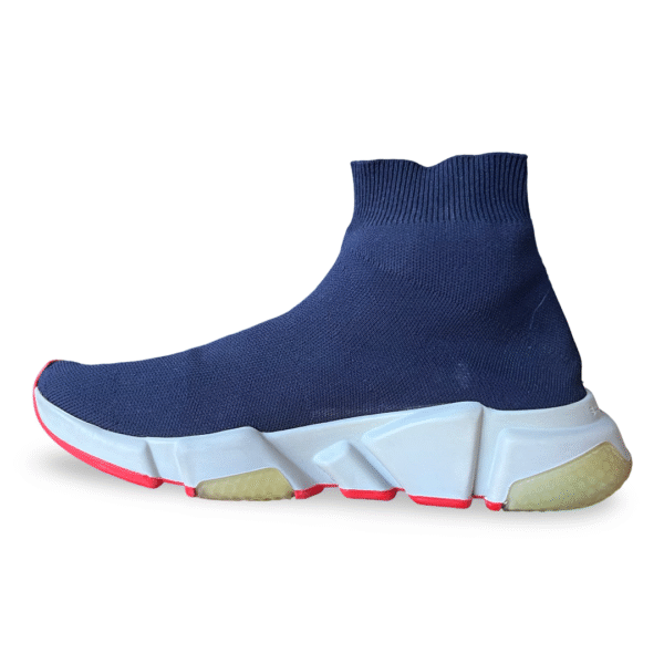 Balenciaga Speed Sneaker – Navy / Grey / Red, Size 38 - Image 4