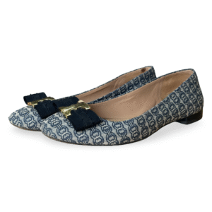 Tory Burch Gemini Link Printed Bow Ballet Flats – Size 38
