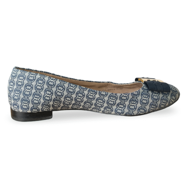 Tory Burch Gemini Link Printed Bow Ballet Flats – Size 38 - Image 5