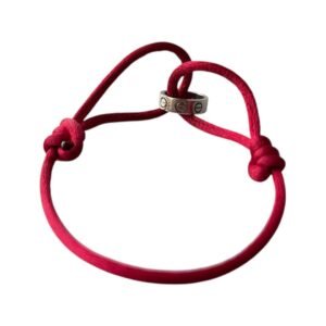 Cartier Adjustable Cord Bracelet – 18K White Gold & Red Cord